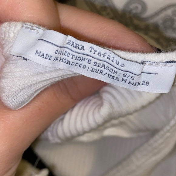 White Zara Ribbed Cotton Body Suit Like new - Picture 3 of 5